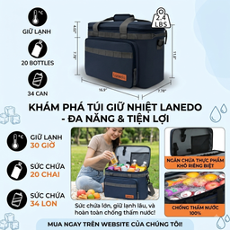 Túi giữ nhiệt đựng đồ hãng LANEDO, đi camping , bảo quản lạnh đồ uống LISA-1 b…