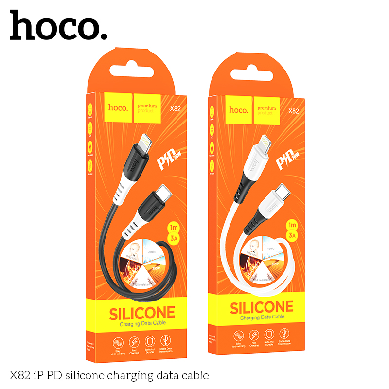 Cáp sạc nhanh silicon Hoco X82 PD27W/ 60W sạc nhanh truyền dữ liệu ổn định.