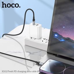 Cáp sạc nhanh HOCO X102 PD27W/60W sạc nhanh dây bện NYLON, chống đứt, độ bền b…
