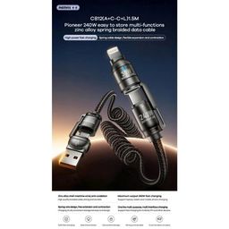 Remax CB12( A+C/C+L) - Cáp dữ liệu bện lò xo hợp kim kẽm đa năng 4 in 1 Pinoee…