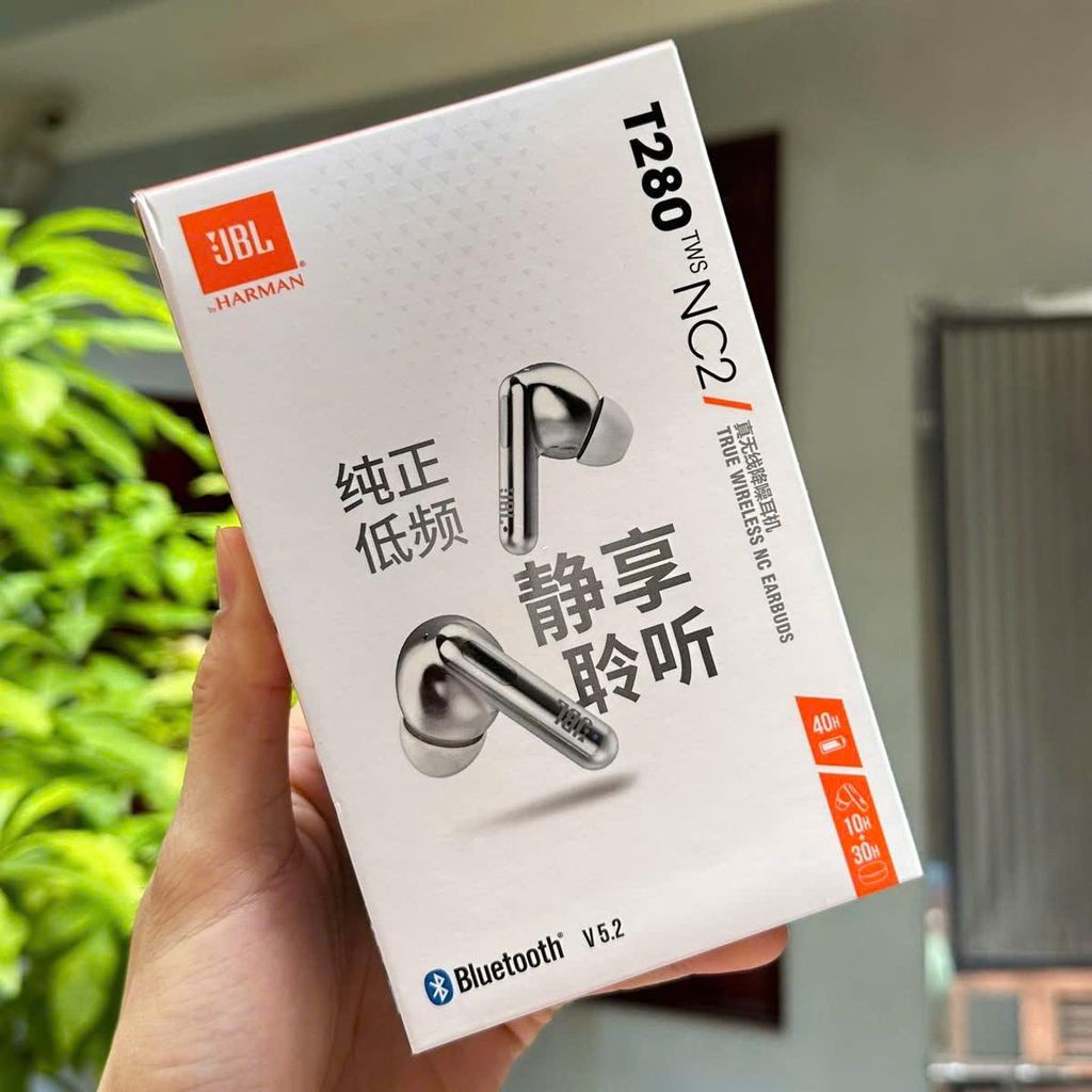 Tai nghe Bluetooth hãng JBL T280 TWS NC2, chống ồn chủ động ANC, hàng chính hãng
