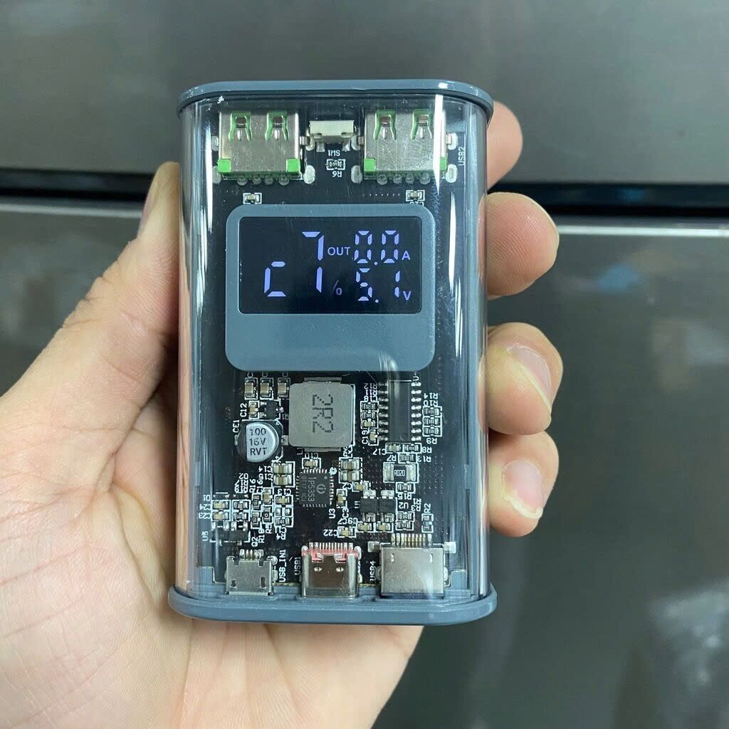 Pin dự phòng sạc nhanh 22.5W 10000 mAh Biaze YD1 - Trong Suốt Đồng Hồ Đo Dòng Sạc