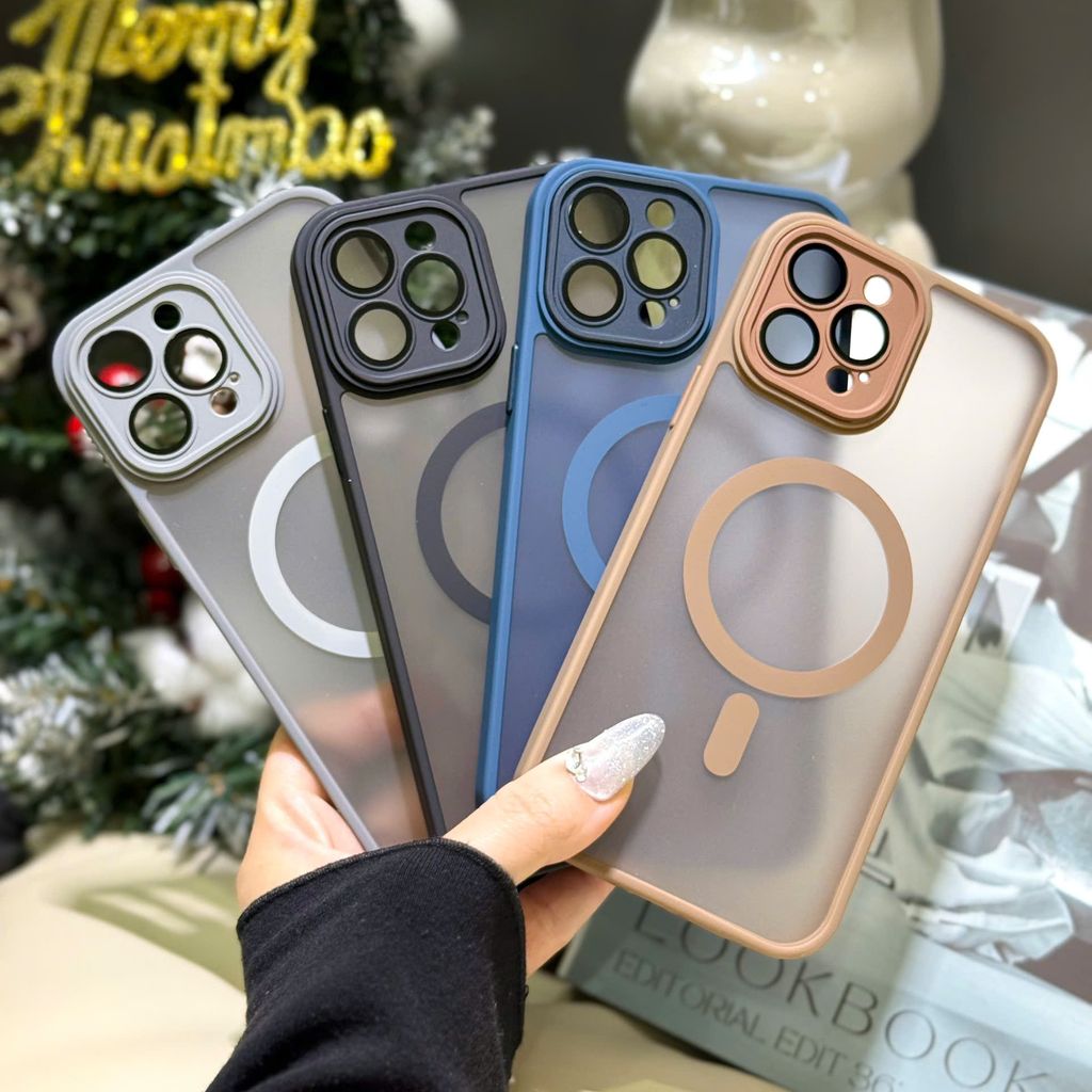 Ốp Từ Tính Lưng Nhám Có Bảo Vệ Kính Camera
