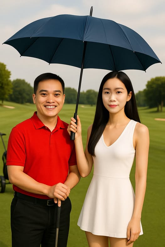 Ô dù sân Golf cán dài che mưa nắng, chống lật cao cấp (bản 2025)