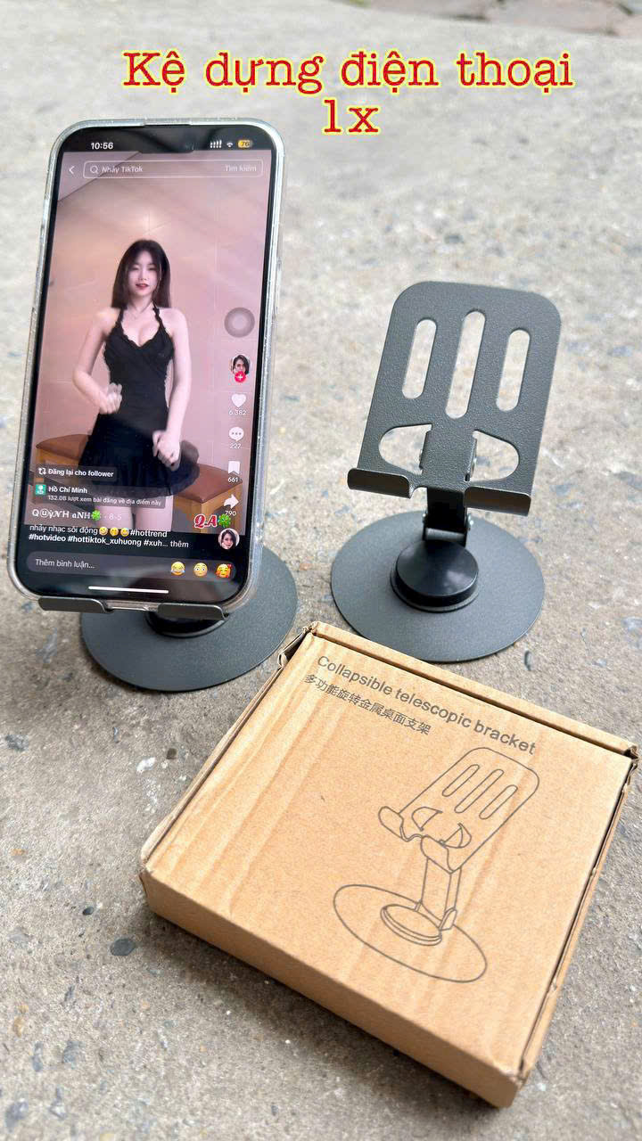 GIÁ ĐỠ ĐIỆN THOẠI KIM LOẠI XOAY 360 ĐỘ