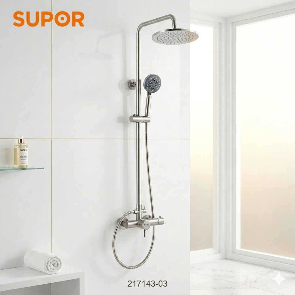 Bộ vòi sen cây tắm nóng lạnh SUPOR 217143-03-LS
