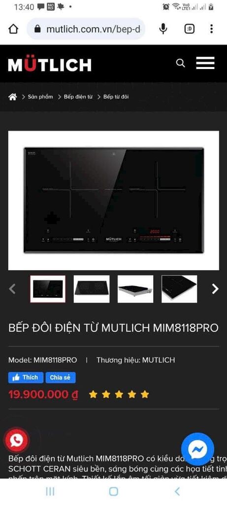 BẾP ĐÔI ĐIỆN TỪ MUTLICH MIM8118PRO, Bếp từ đôi MUTLICK  - Ảnh 5