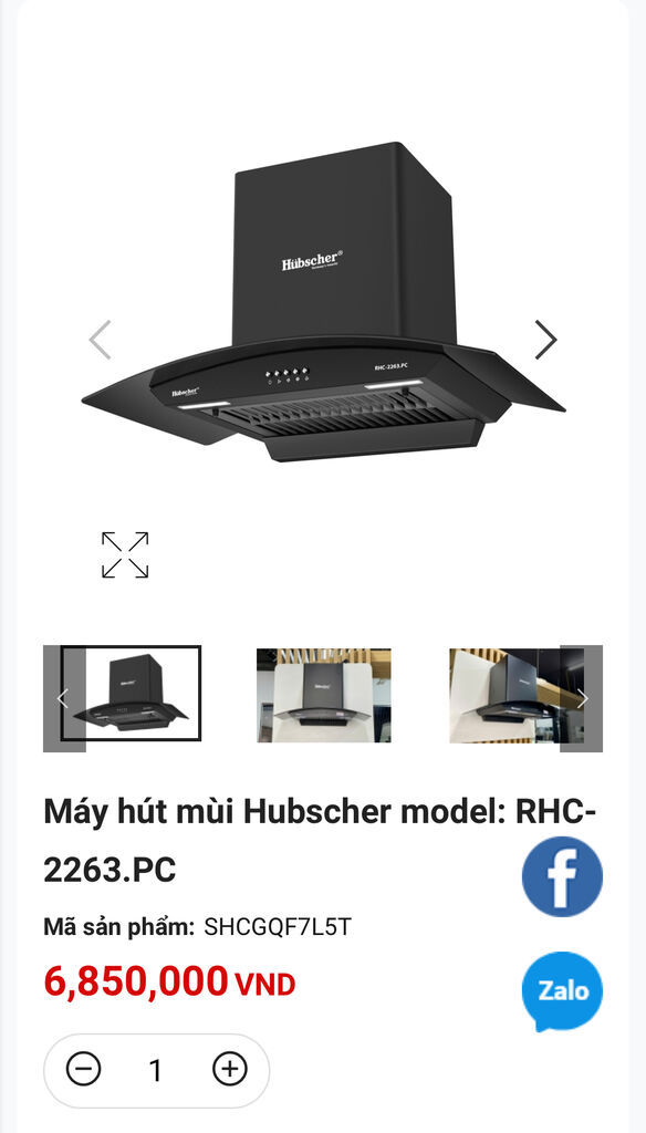 Máy hút mùi Hubscher model: RHC-2263.PC - Ảnh 3