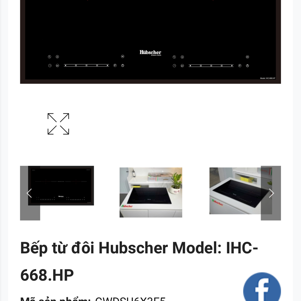 Bếp từ đôi Hubscher Model: IHC-668.HP - Ảnh 2
