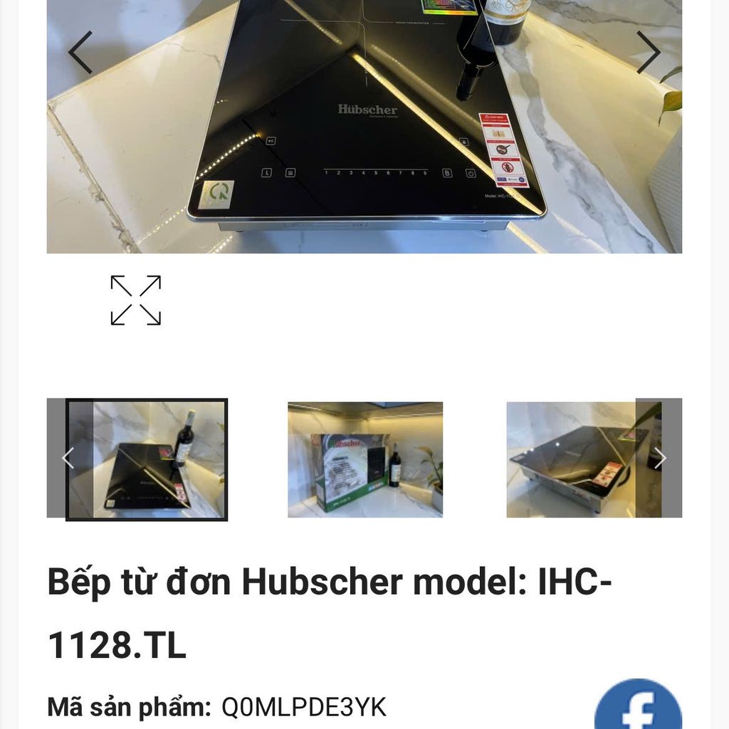 Bếp từ đơn Hubscher model: IHC-1128.TL- Lắp âm hoặc dương  - Ảnh 3