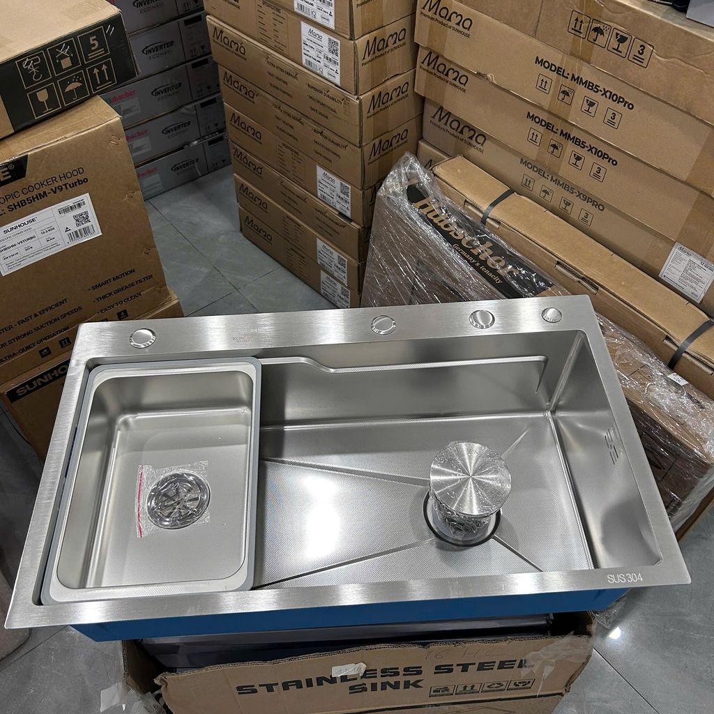 CHẬU RỬA KHAY TRƯỢT 7846 INOX 304 – 1 HỐ TO AKOSI