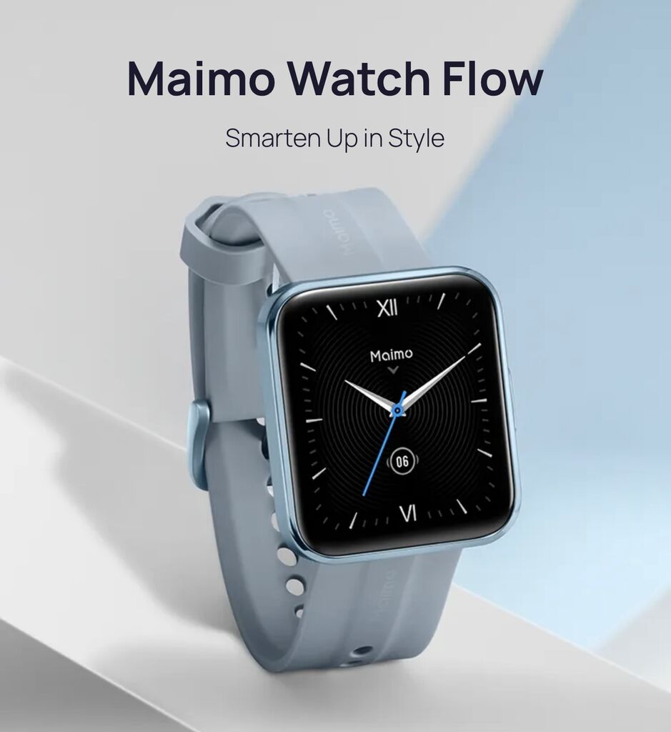 Màu đen Đồng hồ thông minh Xiaomi Maimo Watch Flow, màn AMOLED, GPS độc lập