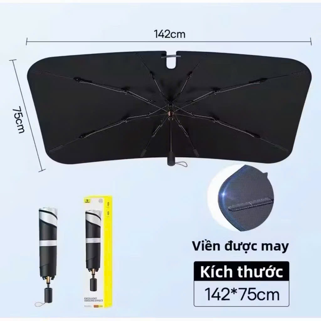 Ô che kính lái ô tô Baseus CoolRide Windshield Sun Shade Umbrella Cluster Black - Kích thước