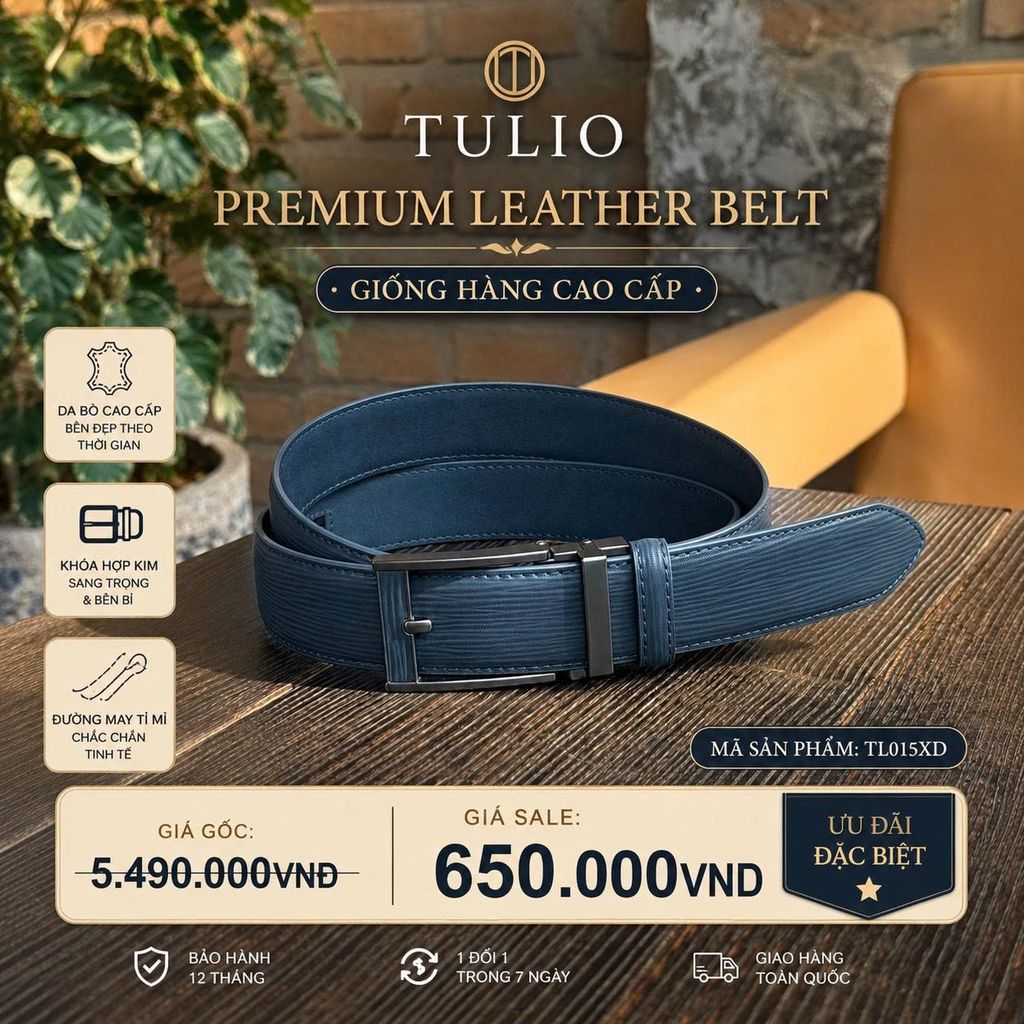 Thắt lưng Tulio cao cấp TL015XD