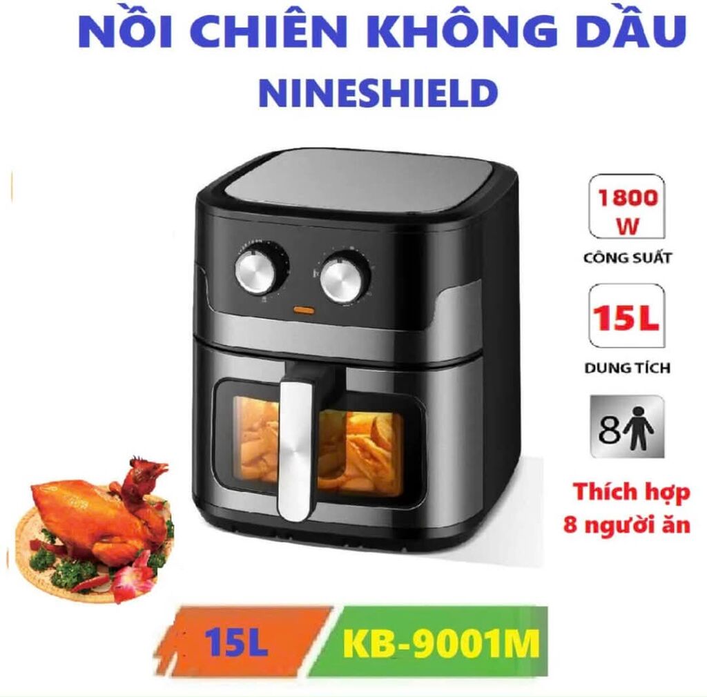Nồi chiên không dầu Nineshield  15lit  KB 9001M - Ảnh 3