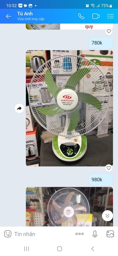 Quạt tích điện honjianda 316 - Ảnh 4