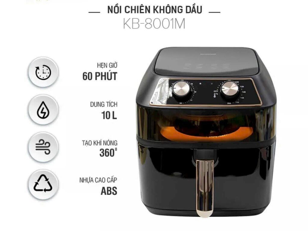 Nồi chiên không dầu Nineshield Kb 8001M - Ảnh 3