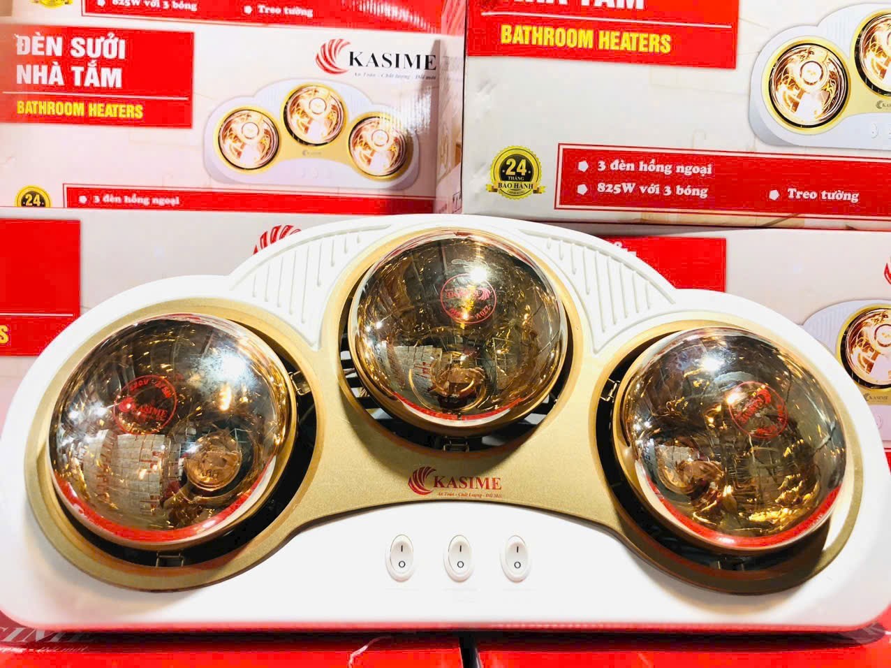 Đèn sưởi nhà tắm Kasime 3bóng - Ảnh 2