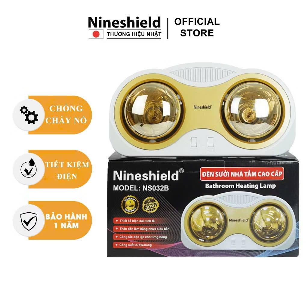 Đèn sưởi nhà tắm 2 bóng Nineshield  NS 032B
