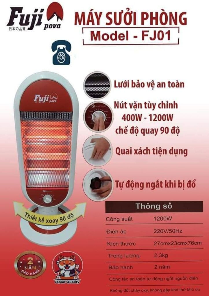 Quạt sưởi fuji - Ảnh 3