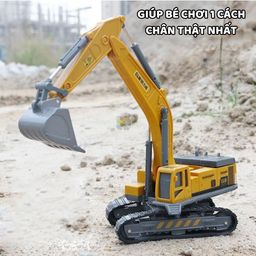 Bộ 10 xe công trường GLW Máy múc lu ủi, xe trộn bê tông, cần cầu, xe ben... ch…