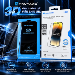 Kính cường lực iphone viền siêu cứng Haomaxs, chịu lực lên 45kg cho 11 12 13 1…