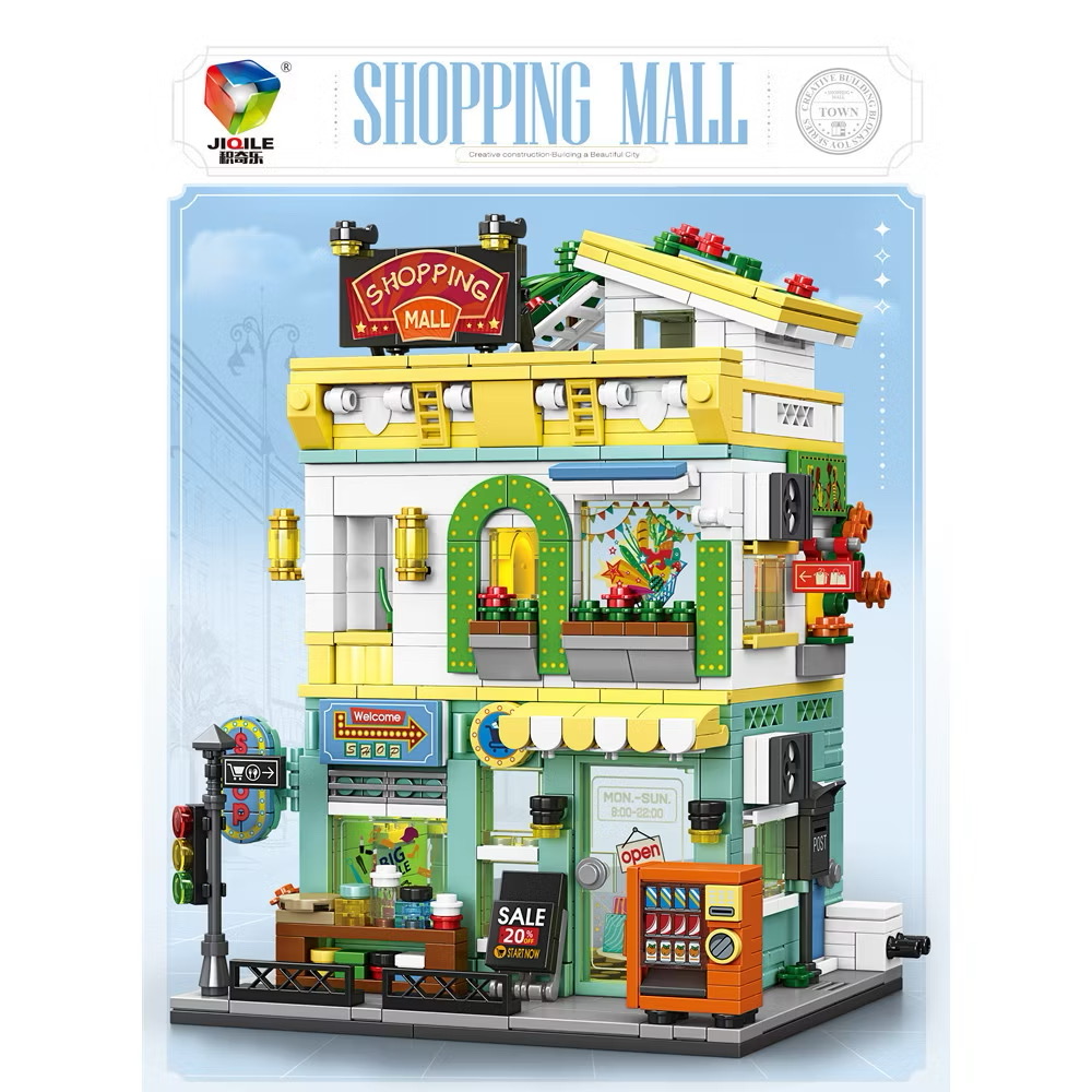 (Note mã) Mô hình lắp ghép cửa hàng Coffee Shop/ shopping mall/Breakfast - Ảnh 6