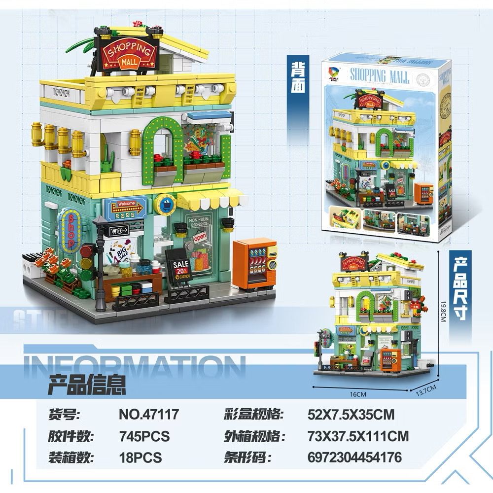 (Note mã) Mô hình lắp ghép cửa hàng Coffee Shop/ shopping mall/Breakfast - Ảnh 5