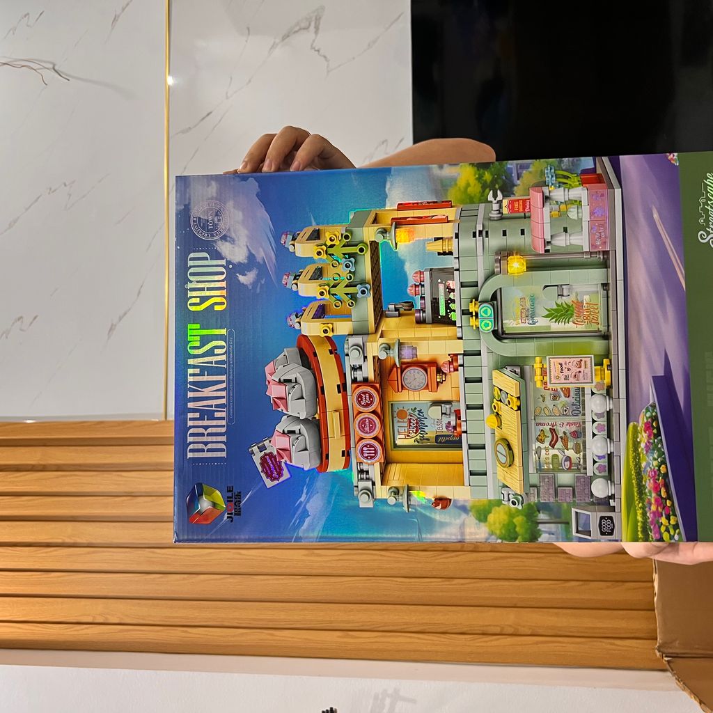 (Note mã) Mô hình lắp ghép cửa hàng Coffee Shop/ shopping mall/Breakfast - Ảnh 9