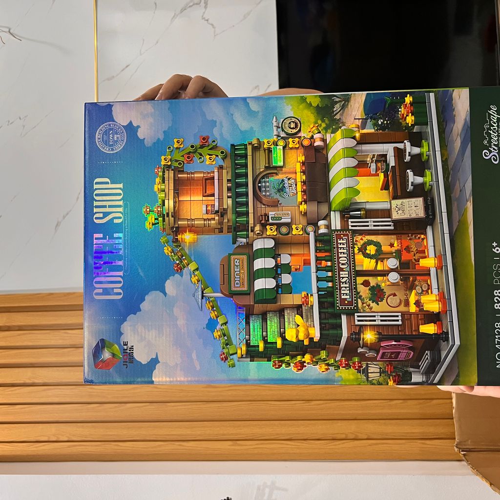 (Note mã) Mô hình lắp ghép cửa hàng Coffee Shop/ shopping mall/Breakfast - Ảnh 8