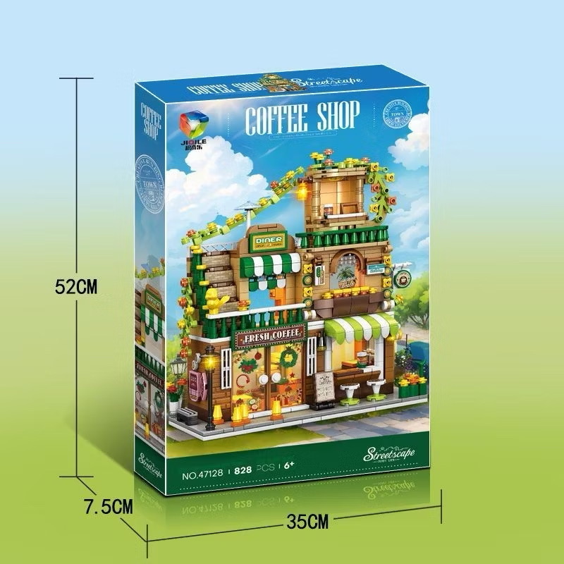 (Note mã) Mô hình lắp ghép cửa hàng Coffee Shop/ shopping mall/Breakfast - Ảnh 3