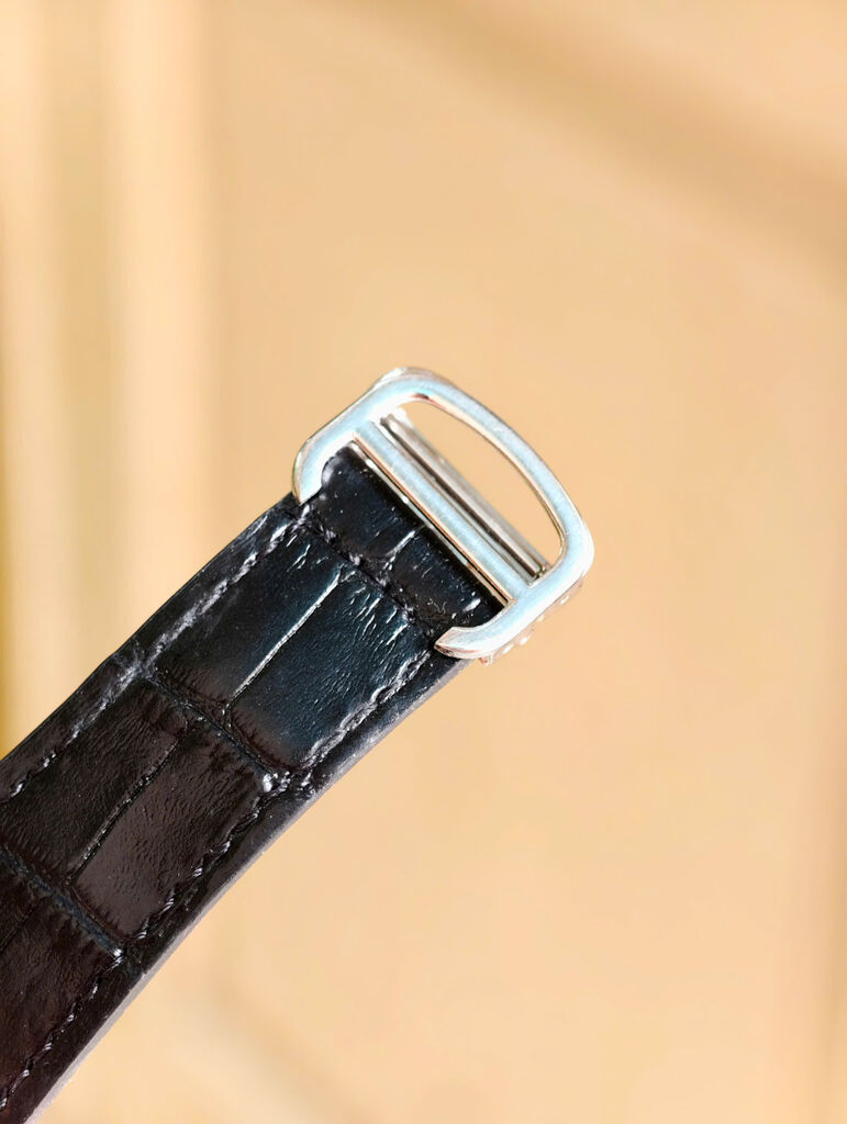 Đồng hồ cơ nam mặt vuông đính đá thời trang CATIER fake dây da  lộ cơ 2 mặt, mặt đính đá - Ảnh 2