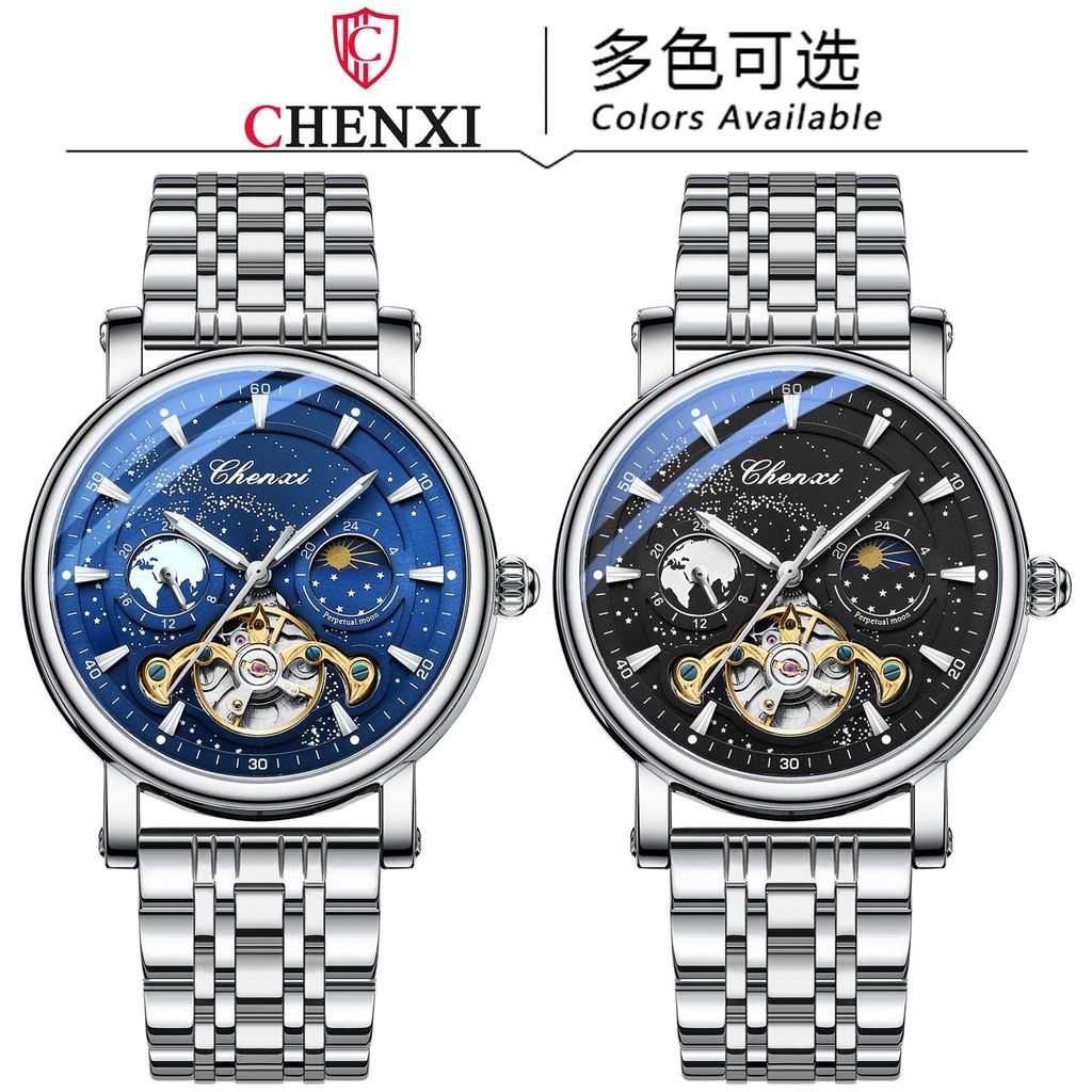 (Shop Mall) Đồng hồ cơ chính hãng Chenxi dải ngân hà dạ quang cao cấp  - Ảnh 5
