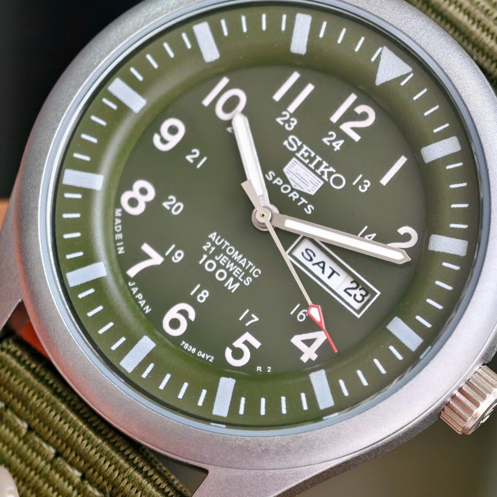 Đồng hồ Seiko quân đội dây dù (fake) - Ảnh 3