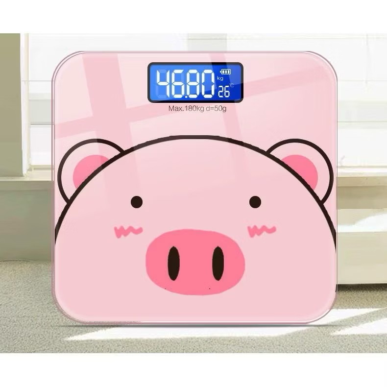 Cân điện tử, cân sức khoẻ hình lợn tặng kèm  thước dây, e giao màu ngẫu nhiên  - Ảnh 2