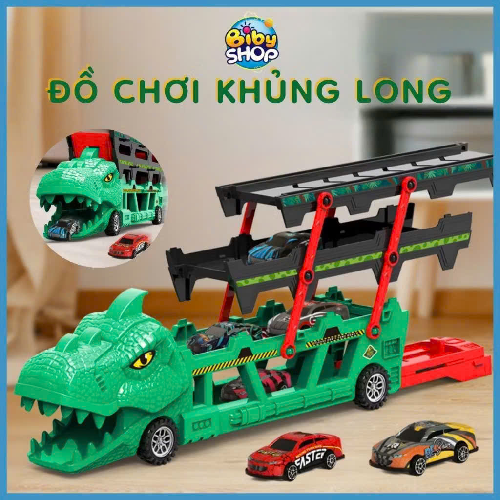 Xe ô tô khủng long 3 tầng  kèm 6 xe con  - Ảnh 3