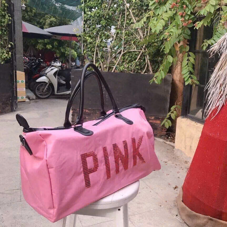 TÚI DU LỊCH PINK SIZE ĐẠI Túi du lịch Pink size đại  rộng rãi thoải mái dùng - Ảnh 10