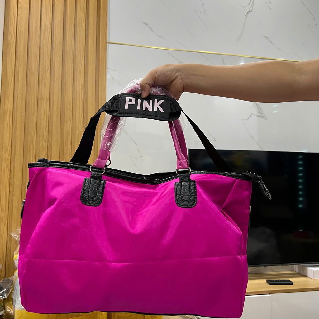 TÚI DU LỊCH PINK SIZE ĐẠI Túi du lịch Pink size đại  rộng rãi thoải mái dùng - Ảnh 8