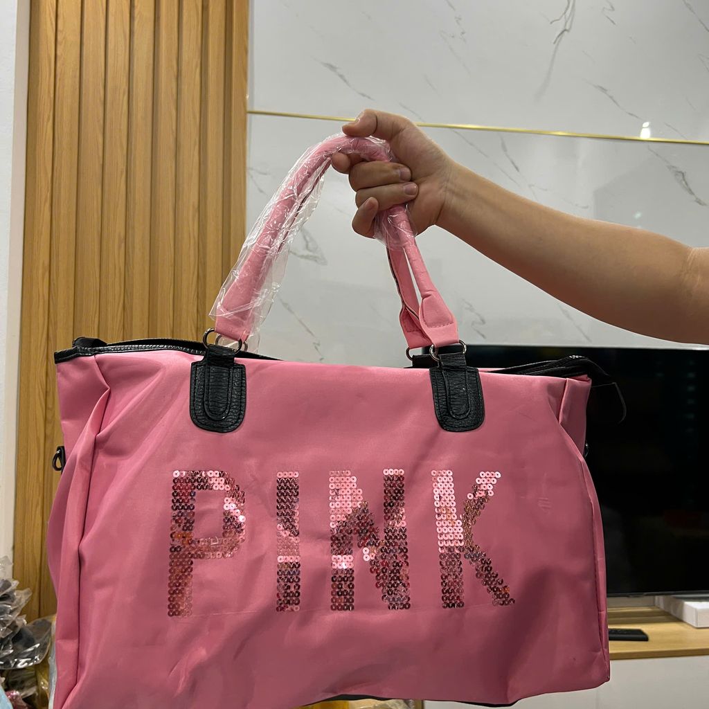 TÚI DU LỊCH PINK SIZE ĐẠI Túi du lịch Pink size đại  rộng rãi thoải mái dùng - Ảnh 2
