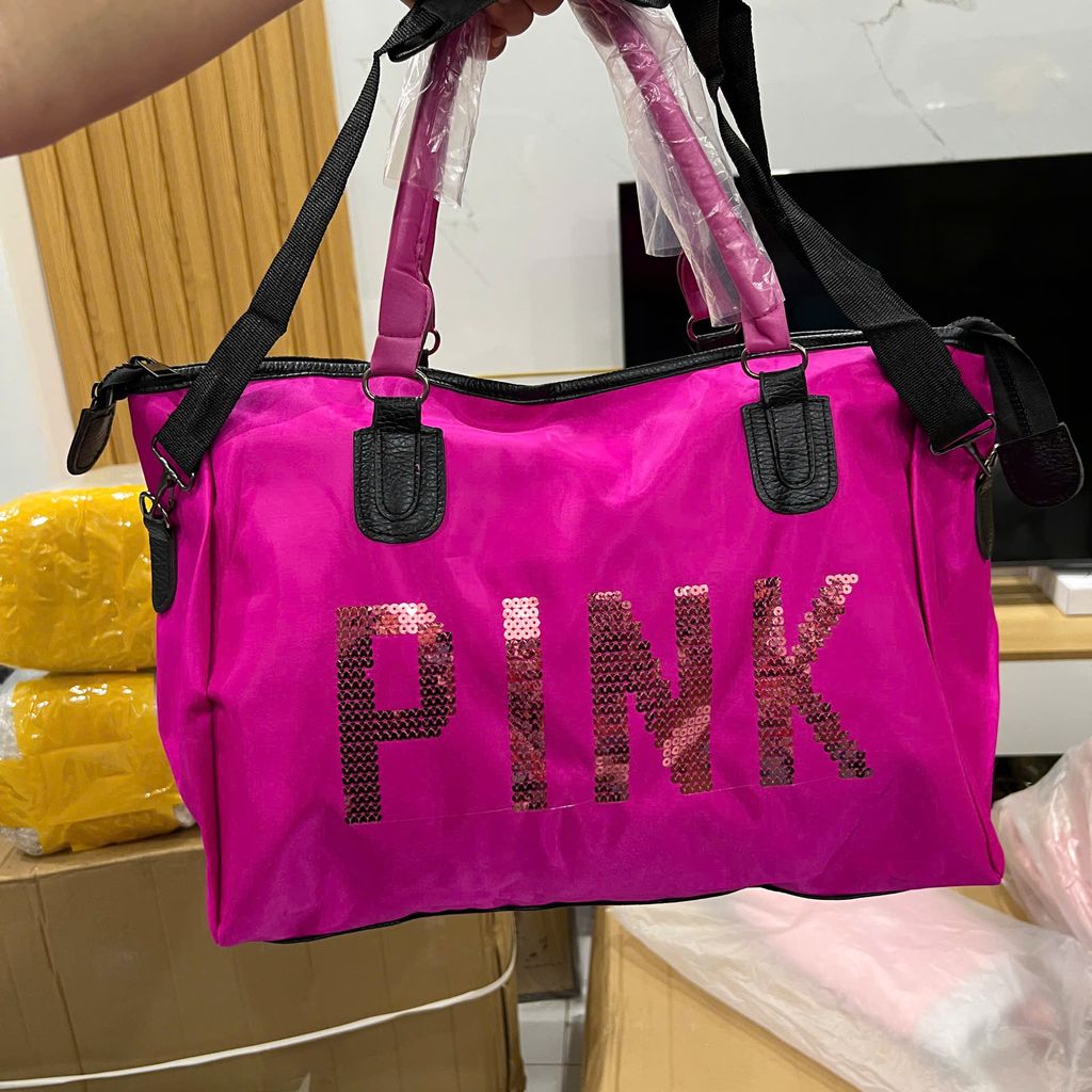 TÚI DU LỊCH PINK SIZE ĐẠI Túi du lịch Pink size đại  rộng rãi thoải mái dùng - Ảnh 5