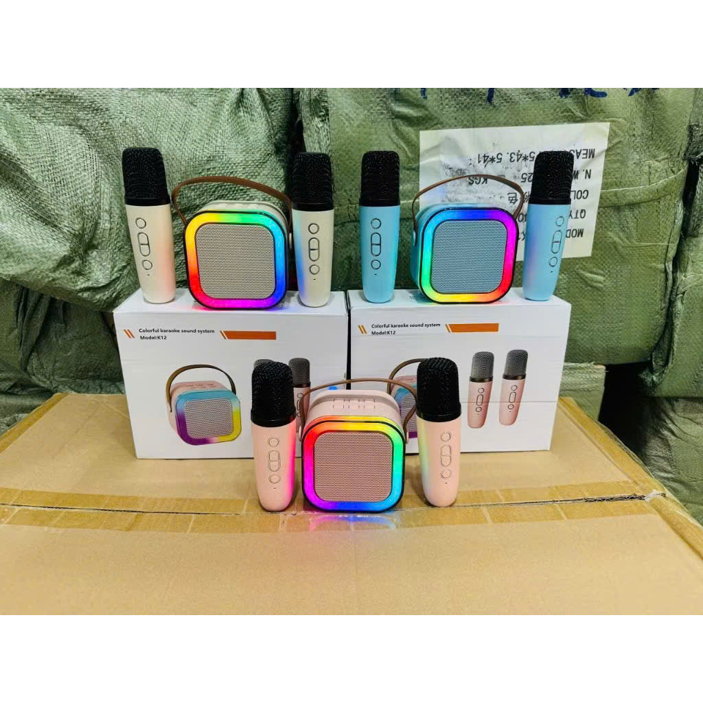 (THANH LÝ ) Loa Bluetooth Karaoke Mini K12 Kèm 2 Micro Mini giao màu ngẫu nhiên - Ảnh 6
