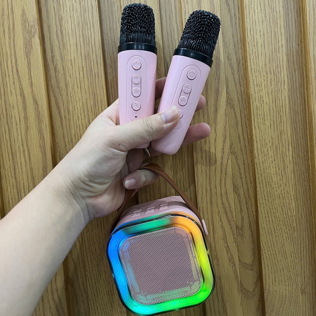 (THANH LÝ ) Loa Bluetooth Karaoke Mini K12 Kèm 2 Micro Mini giao màu ngẫu nhiên - Ảnh 3