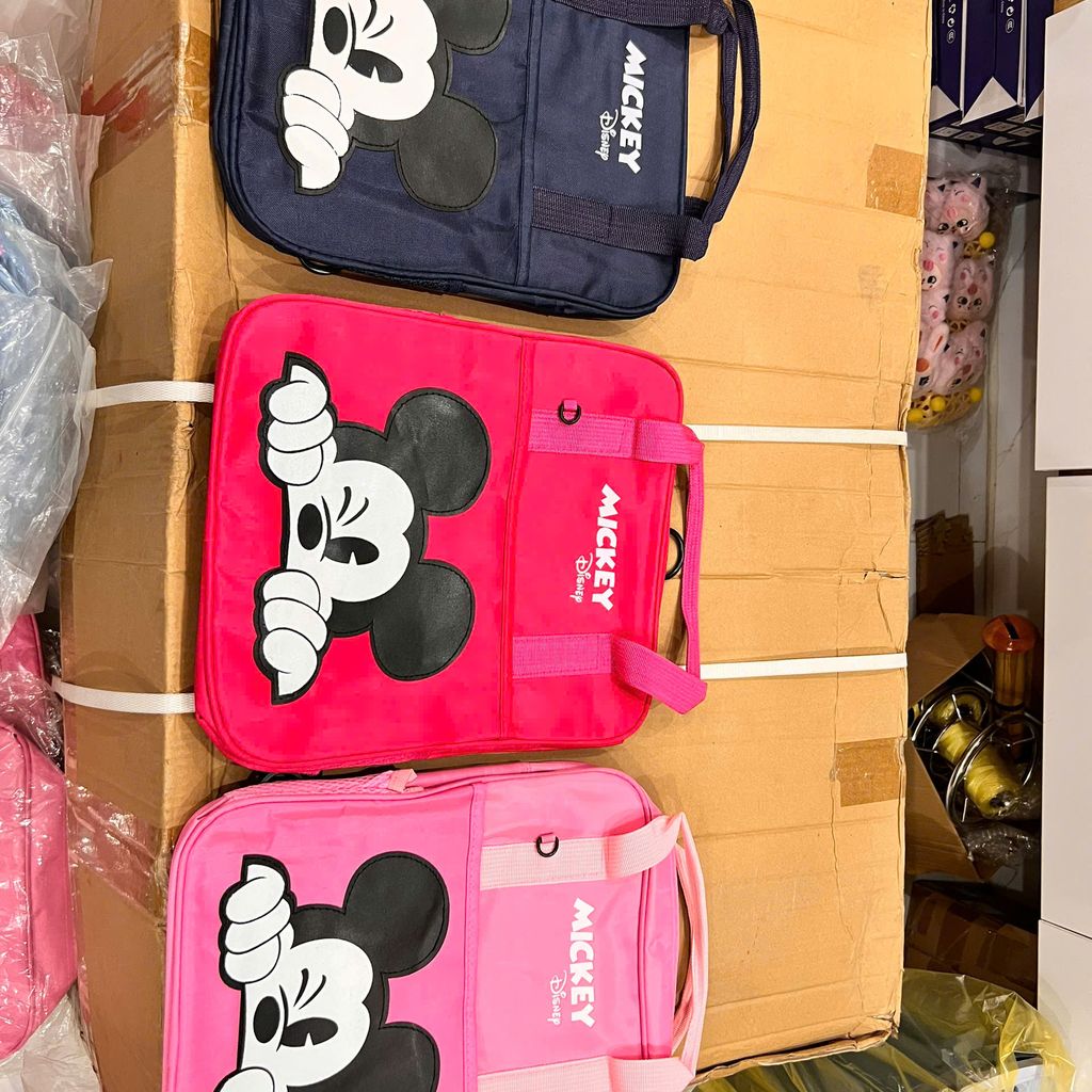 Balo cho bé in hình Mickey chất liệu vải dù Cặp sách đựng sách vở học sinh cấp 1 và mẫu giáo - Ảnh 9
