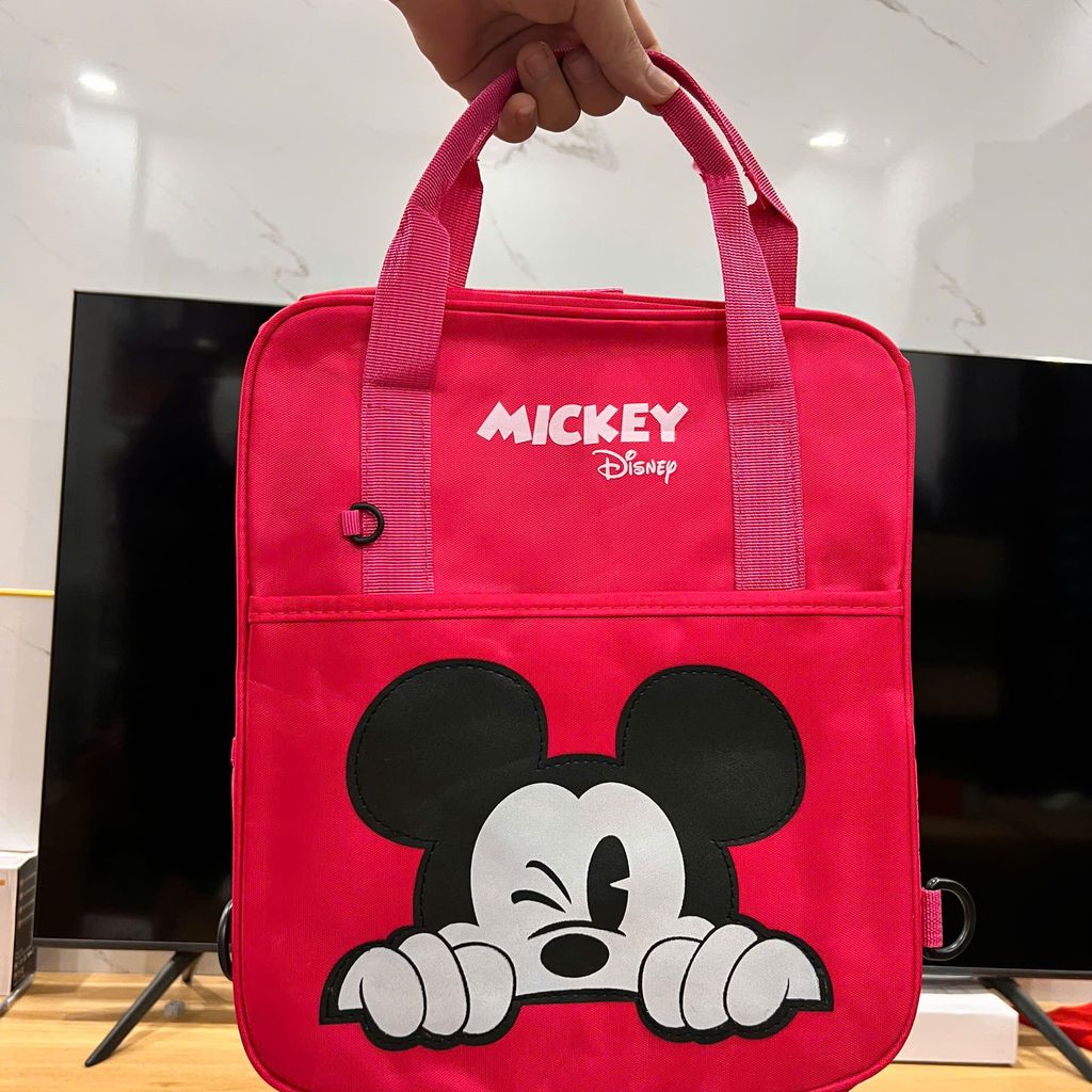 Balo cho bé in hình Mickey chất liệu vải dù Cặp sách đựng sách vở học sinh cấp 1 và mẫu giáo - Ảnh 10