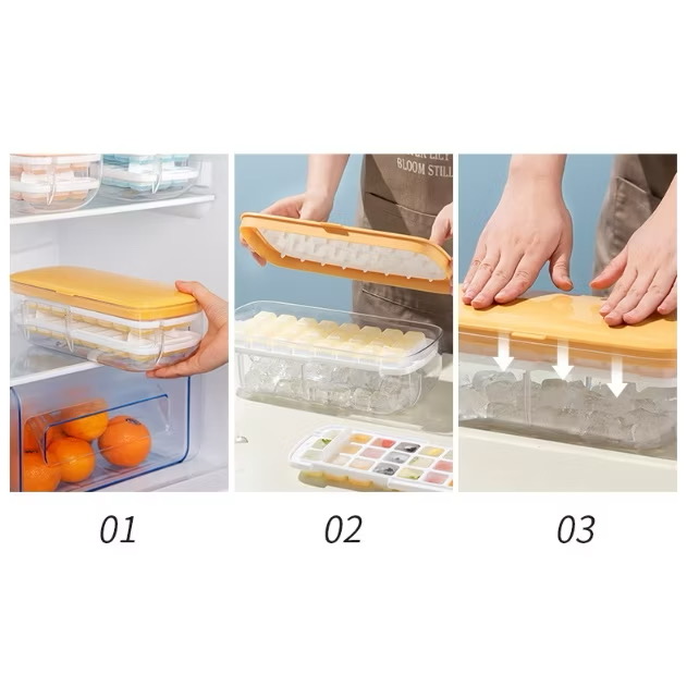 Khay Làm Đá 48 Viên Có Nắp đậy, có khay đựng - Ảnh 6