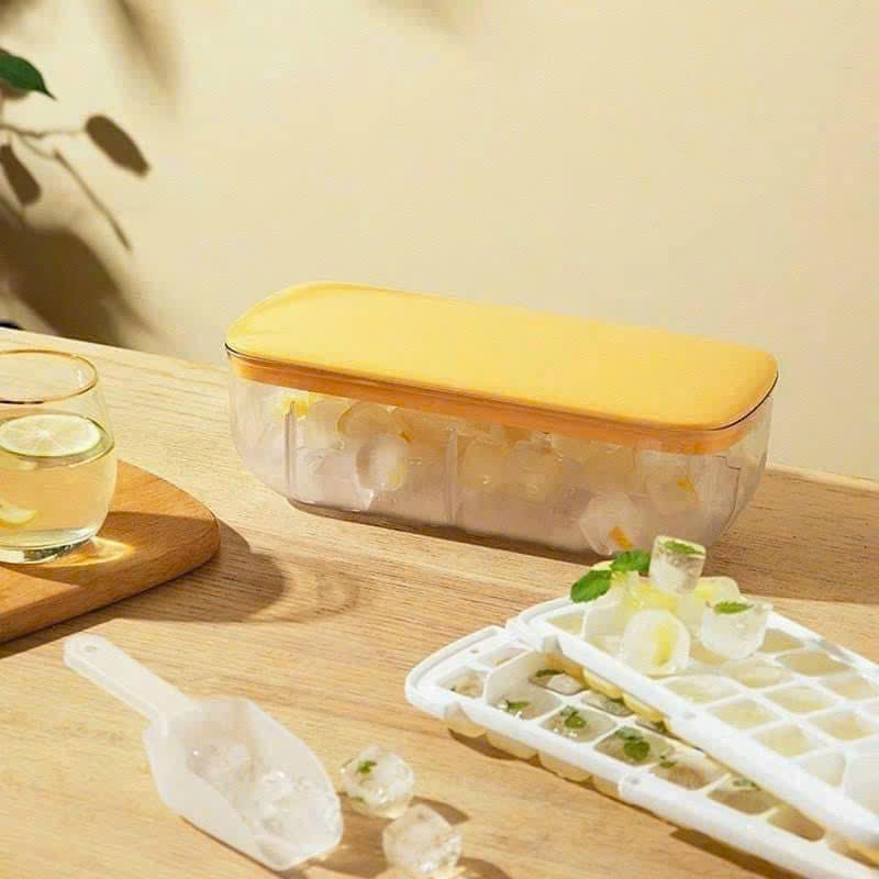 Khay Làm Đá 48 Viên Có Nắp đậy, có khay đựng - Ảnh 2