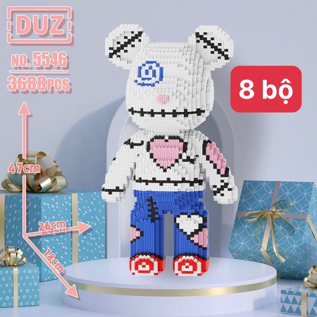 Bộ lắp ghép gấu bearbrick loại to 47-55CM