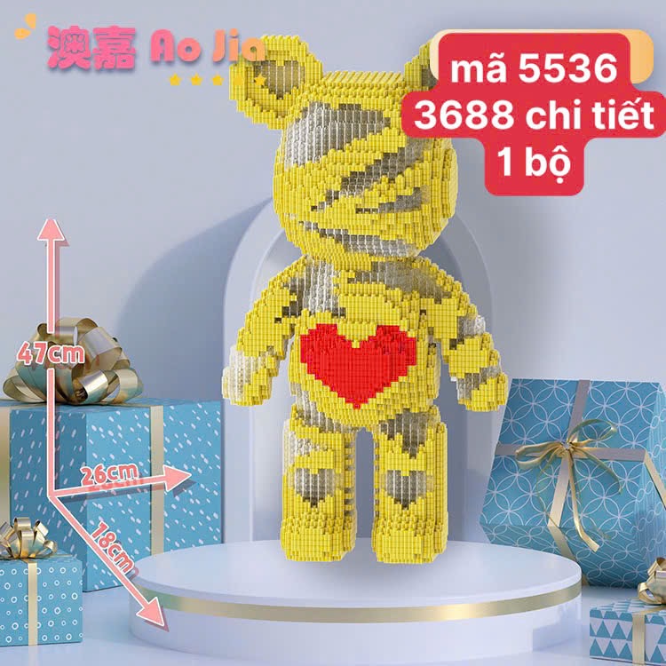 Bộ lắp ghép gấu bearbrick loại to 47-55CM - Ảnh 8