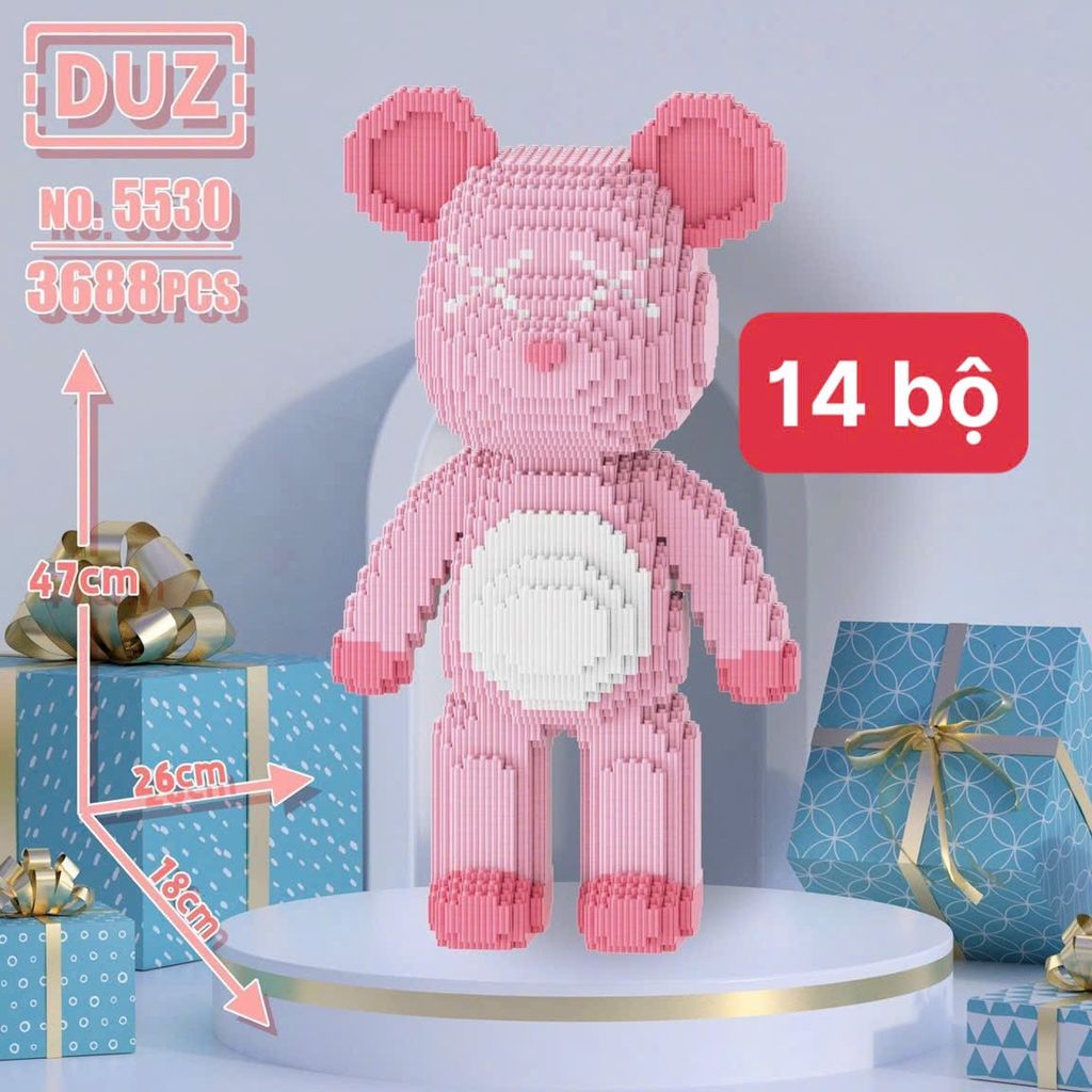 Bộ lắp ghép gấu bearbrick loại to 47-55CM - Ảnh 6