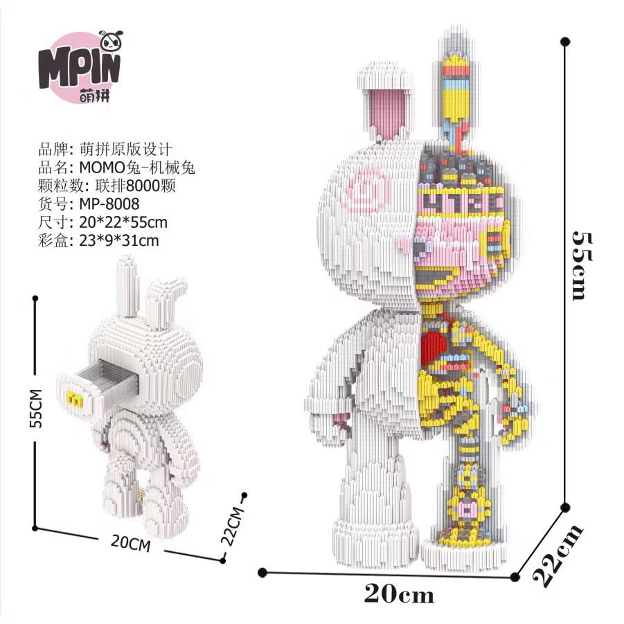 MÔ HÌNH LẮP RÁP THỎ HÃNG MPIN SIZE 55cm hộp xấu nhưng bên trong còn mới nguyên các bác nha - Ảnh 2